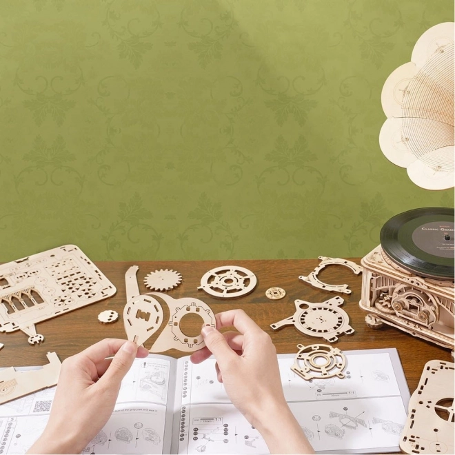 Rokr 3D drvene puzzle Klasični gramofon