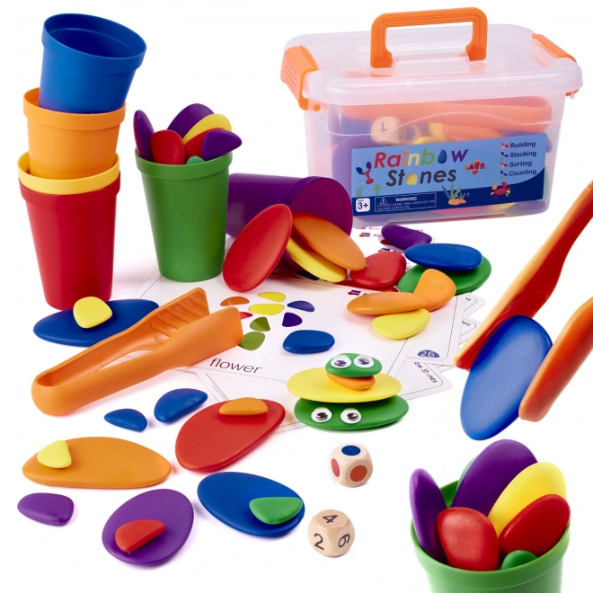Kreativno obojeno kamenje Montessori set 65 komada