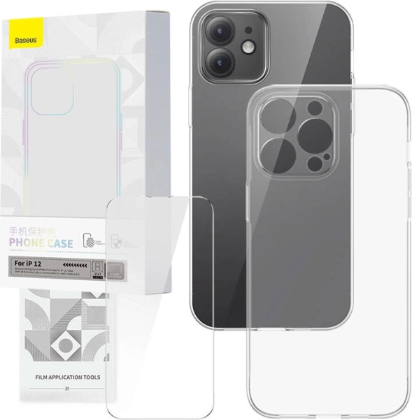 Prozirna futrola i kaljeno staklo BASEUS CORNING za iPhone 12