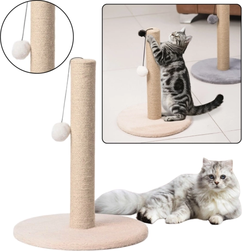 Grebalica za mačke – stup 40 × 30 cm, bež