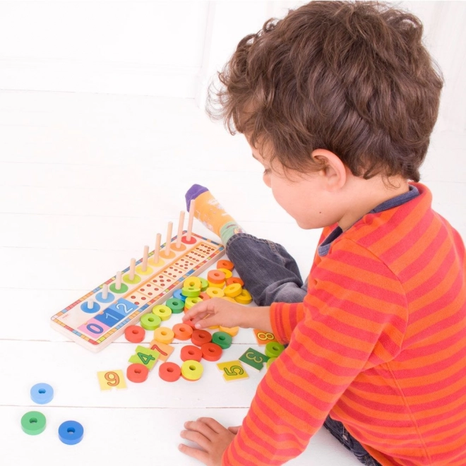 Bigjigs Toys drvena ploča s označenim prstenovima