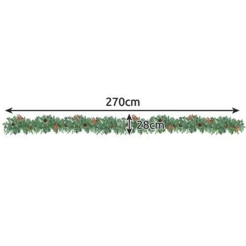 Božićni vijenac / dekoracija 2,7 m s LED svjetlima Ruhhy 22322