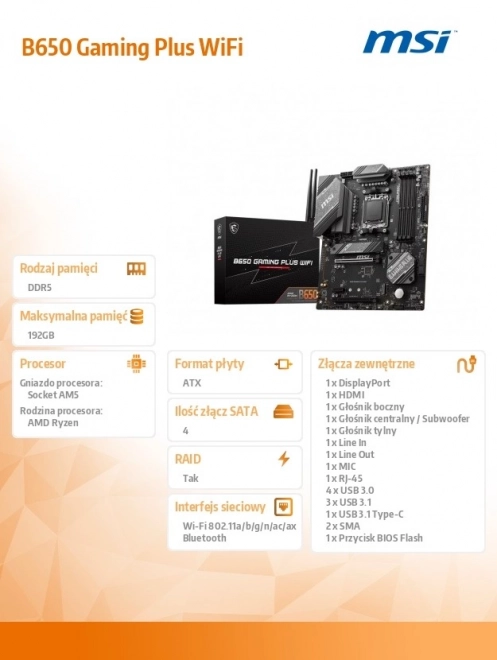 Matična ploča MSI B650 Gaming Plus WiFi