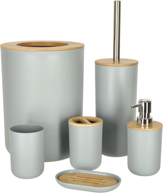 Set kupaonskih dodataka, 6 dijelova – Siva