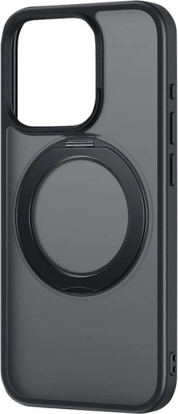Futrola za telefon s postoljem Baseus SkyRing 360° za iPhone 15 + kaljeno staklo i set za čišćenje (crna)