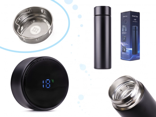 Termo šalica s LED zaslonom 500 ml crna