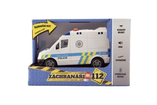 Auto policijska dostavna vozila plastika 15cm na inerciju na baterije sa zvukom i svjetlom u kutiji 19x13x9cm