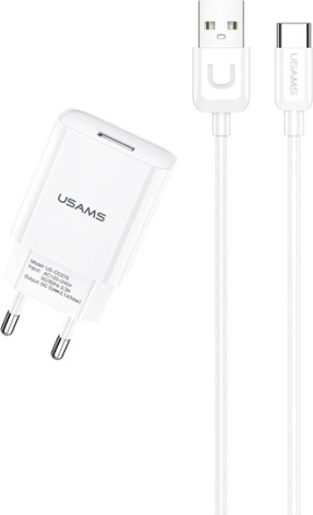 USB punjač za mrežu s USB-C kabelom 2,1A