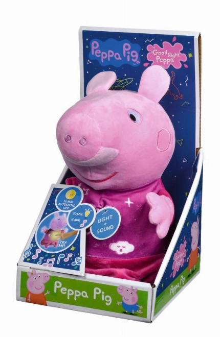 Peppa Pig 2u1 plišani jastučić za uspavljivanje, svira + svjetlo, ružičasti, 25 cm