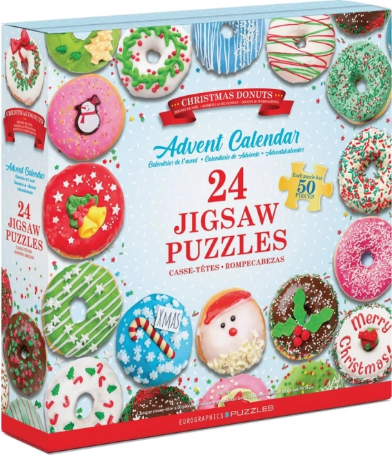 Adventni kalendar s puzzlama Eurographics 24 x 50 komada – Božićne krafne