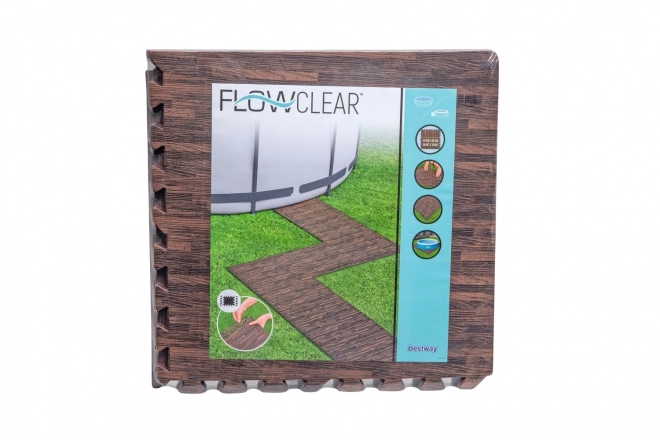 Pjenasta podloga za vrtni bazen 50 x 50 cm Bestway imitacija drva - 12 komada