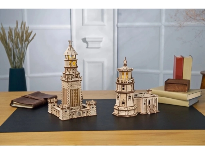 Ugears 3D drveni mehanički puzzle Aleksandrijski svjetionik