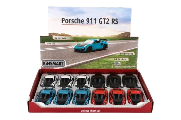 Auto Kinsmart Porsche 911 GT2 RS metal/plastika 13cm 4 boje na vraćanje 12kom u kutiji