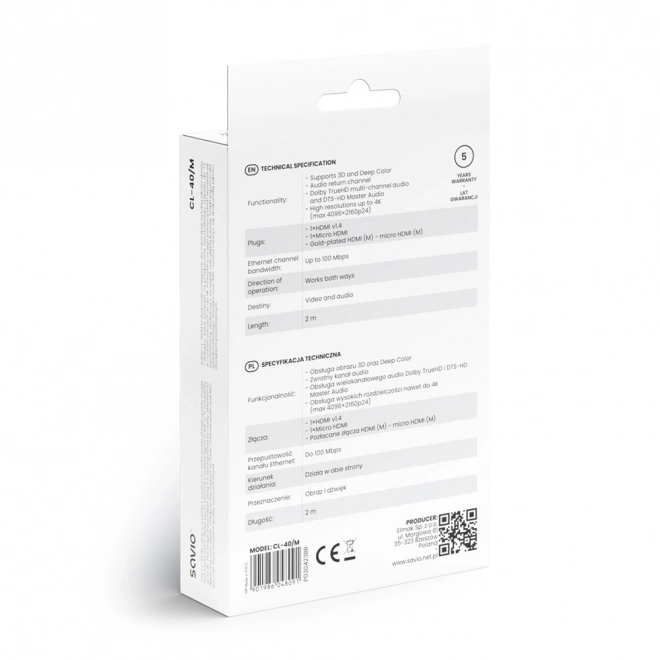 HDMI kabel (M) - micro HDMI (M) s Ethernetom, 2 m, CL-40/M