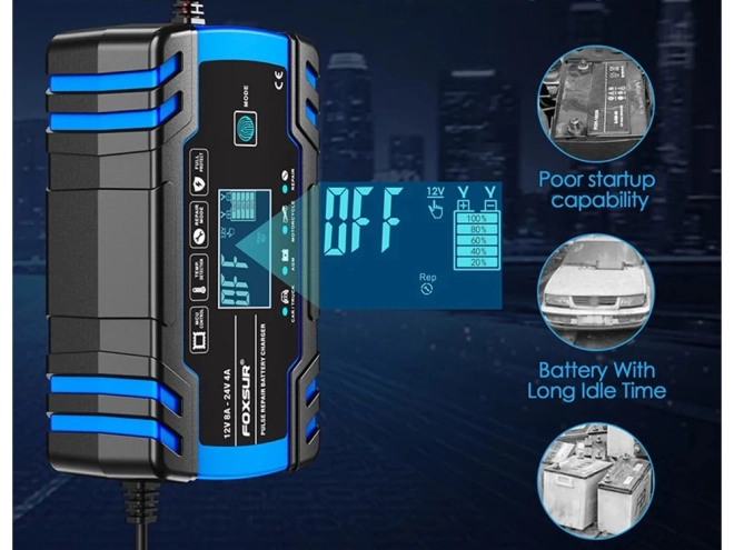 Automatski punjač za auto s funkcijom popravka 12V 24V