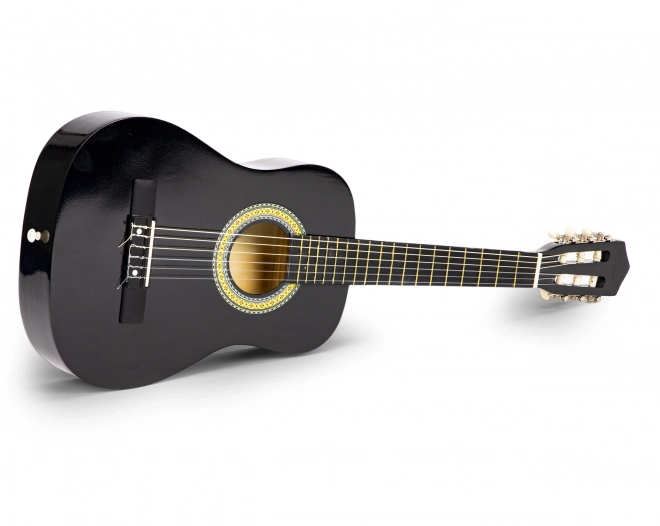 Velika dječja drvena gitara s 6 žica ECOTOYS – crna