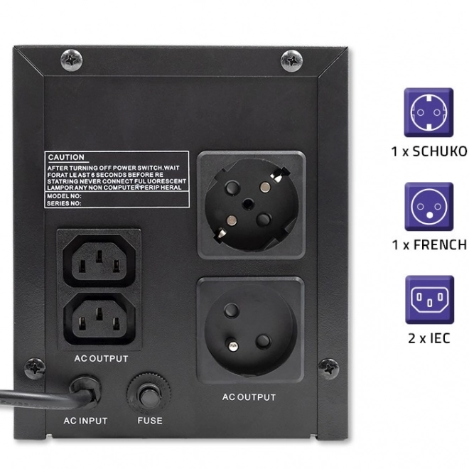 Rezervno napajanje UPS Qoltec 1500VA 900W
