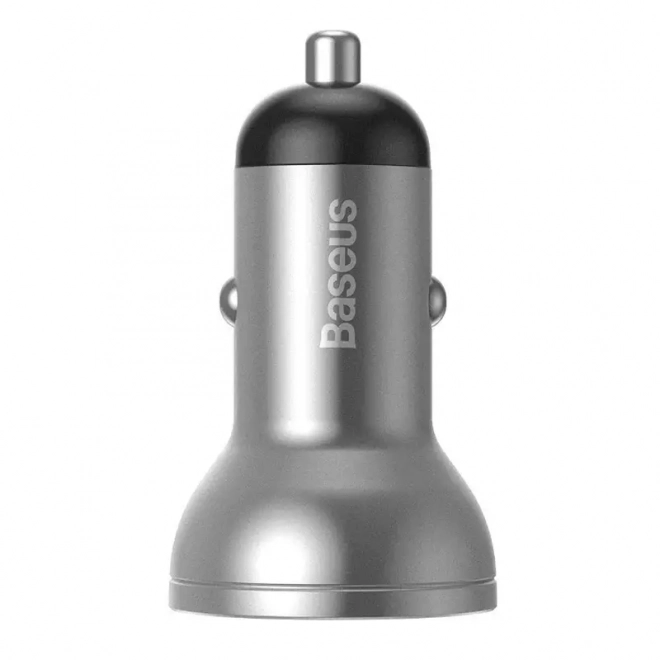 Baseus auto punjač s 2 USB porta i LED ekranom