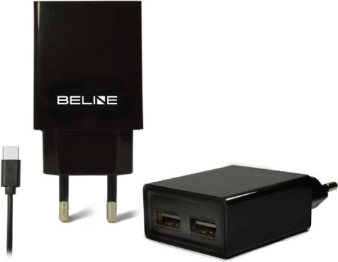 Mrežni punjač BELINE 2× USB + USB‑C 2 A crni