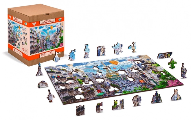 Drvene puzzle užurbani Pariz 2u1