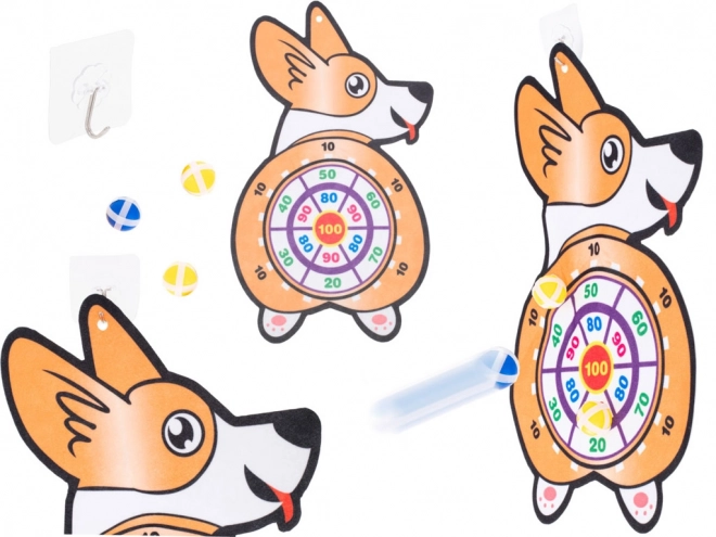 Dječja igra Corgi meta sa suhim lopticama