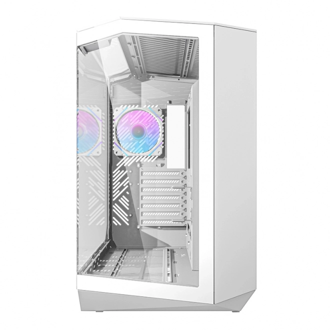 Računalno kućište Darkflash s RGB ventilatorima i držačem za GPU bijelo