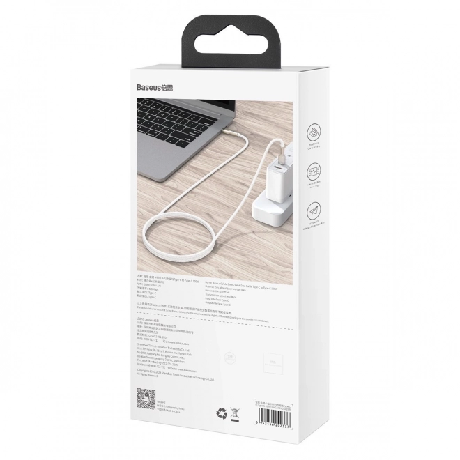 USB-C na USB-C kabel Baseus Cafule 100W, 2m crni
