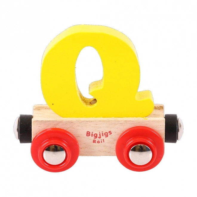 Drveni vagončić Bigjigs Rail s slovom Q