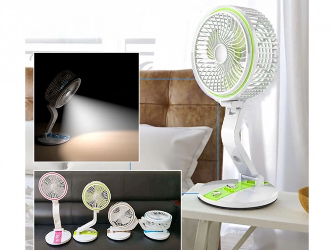 Prijenosni sklopivi ventilator s LED svjetlom
