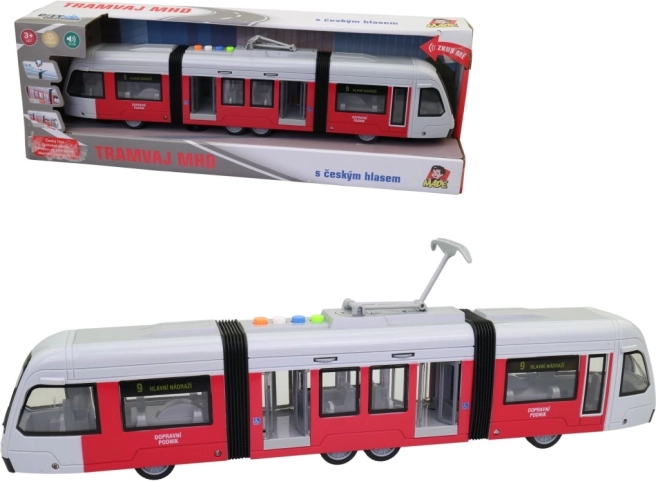 Tramvaj na navijanje sa svjetlom i češkim najavama