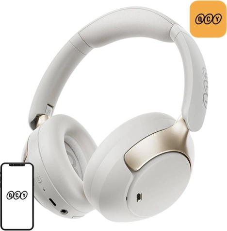 qcy h3 pro bežične over-ear slušalice s anc – bijela