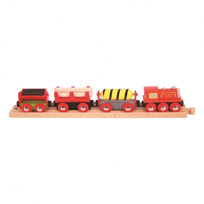 Bigjigs Rail Teretni vlak crveni + 3 tračnice