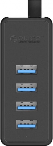 Usb 3.0 hub ORICO s 4 porta, vanjsko napajanje, crni