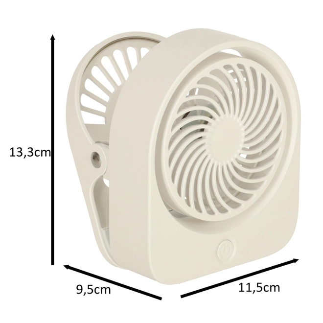 Bežični USB stolni ventilator 11,5 cm bijeli