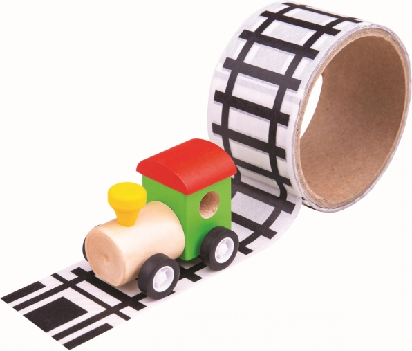 Ljepljiva traka s tračnicama i drvenim vlakićem Bigjigs Toys