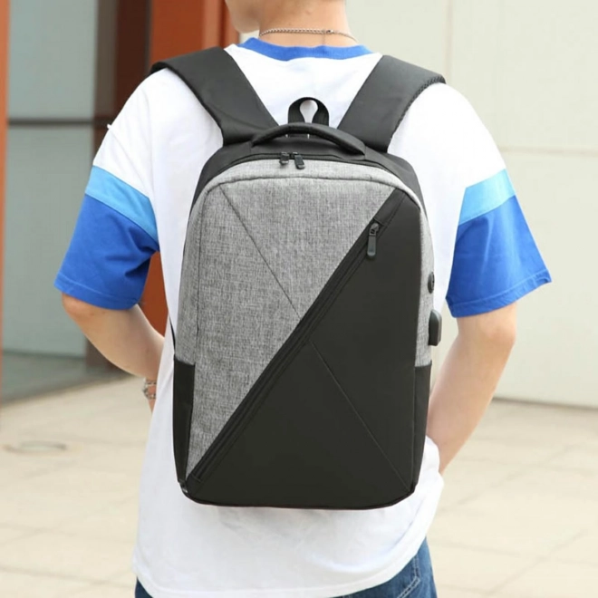 Set 3u1 sivi ruksak, torba i etui