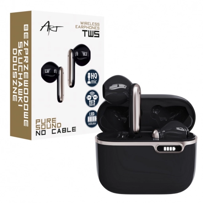 Bluetooth slušalice s HQ mikrofonom TWS (USB-C) crne