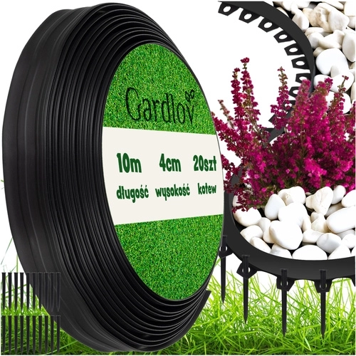 Vrtni rubni kamen 4 cm x 10 m Gardlov crni