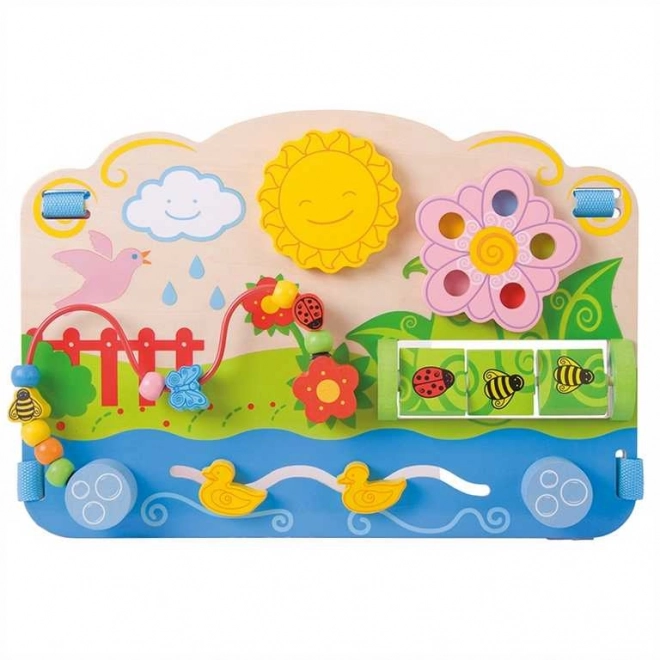 Bigjigs Baby Drvena motorika ploča cvjetovi