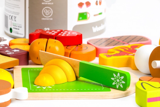 Drvene namirnice za rezanje 23 komada ECOTOYS