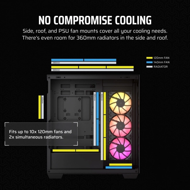 Računalno kućište Mid-Tower 3500X ICUE LINK RGB TG crna