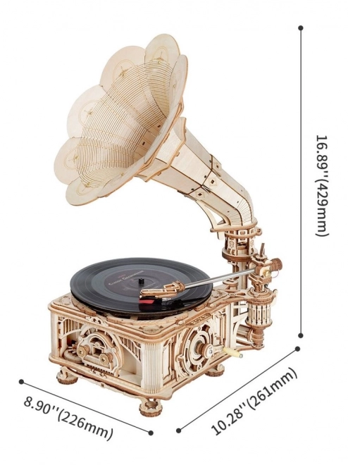 Rokr 3D drvene puzzle Klasični gramofon