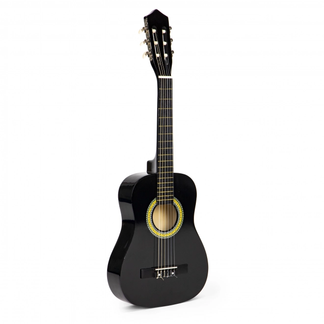 Velika dječja drvena gitara s 6 žica ECOTOYS – crna