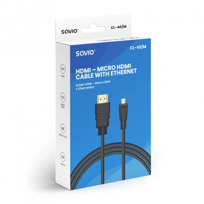 HDMI kabel (M) - micro HDMI (M) s Ethernetom, 2 m, CL-40/M