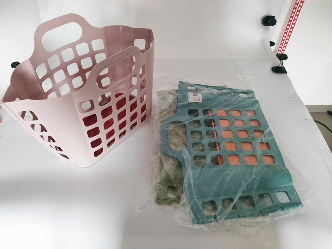 Plastična sklopiva košara za kupnju i košara za rublje