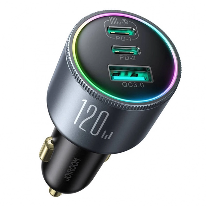 Punjač za auto Joyroom JR-CCN07, 3-portni C-C, 120 W, (siva)