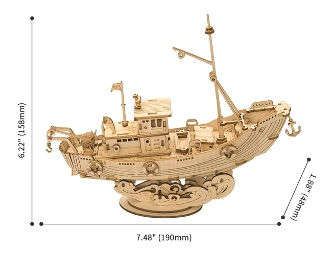 Ribički brod - 3D drvena maketa
