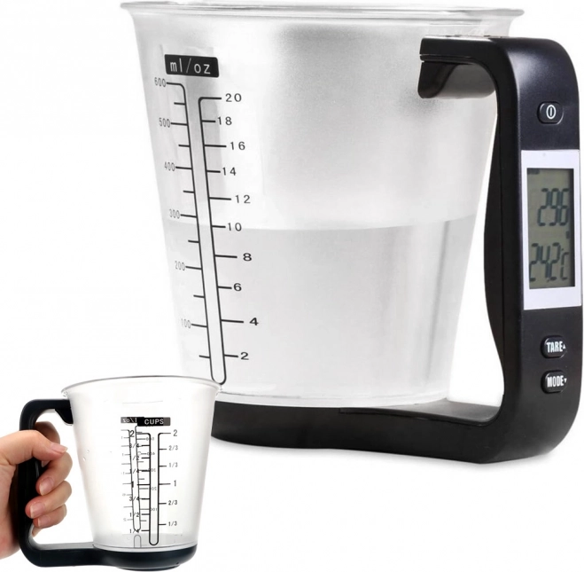 Digitalna kuhinjska vaga s mjernom čašom i LCD zaslonom 1 kg/1 g