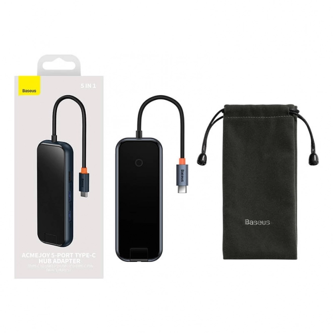 Baseus AcmeJoy 5u1 USB-C Hub s 2x USB 3.0, USB 2.0, USB-C PD i RJ45