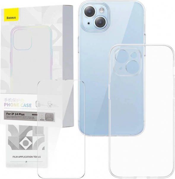 Prozirna maskica i kaljeno staklo BASEUS Corning za iPhone 14 Plus